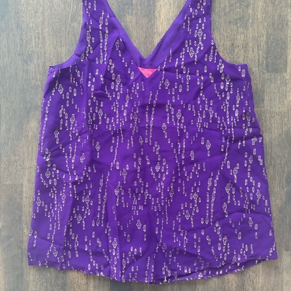 Lilly Pulitzer Florin Silk Tank Purple - Picture 4 of 6